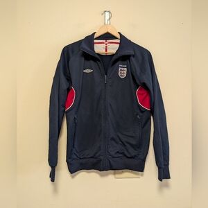 Umbro England Soccer Track Jacket Navy Full Zip Size S